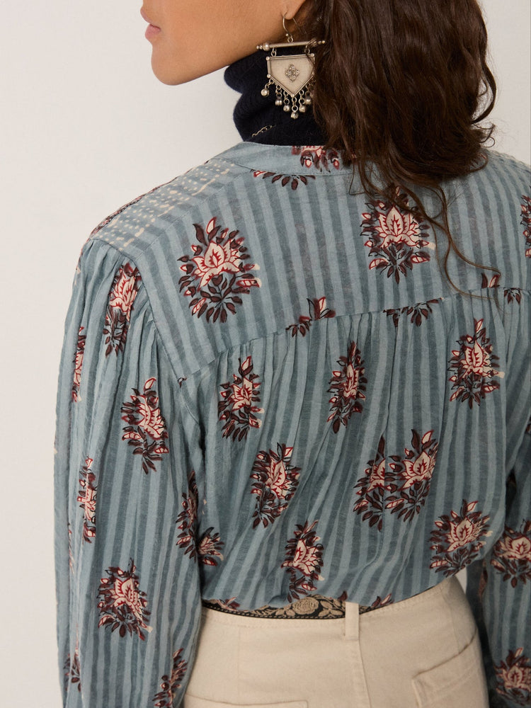 Omara Blouse In Cerulean Mist