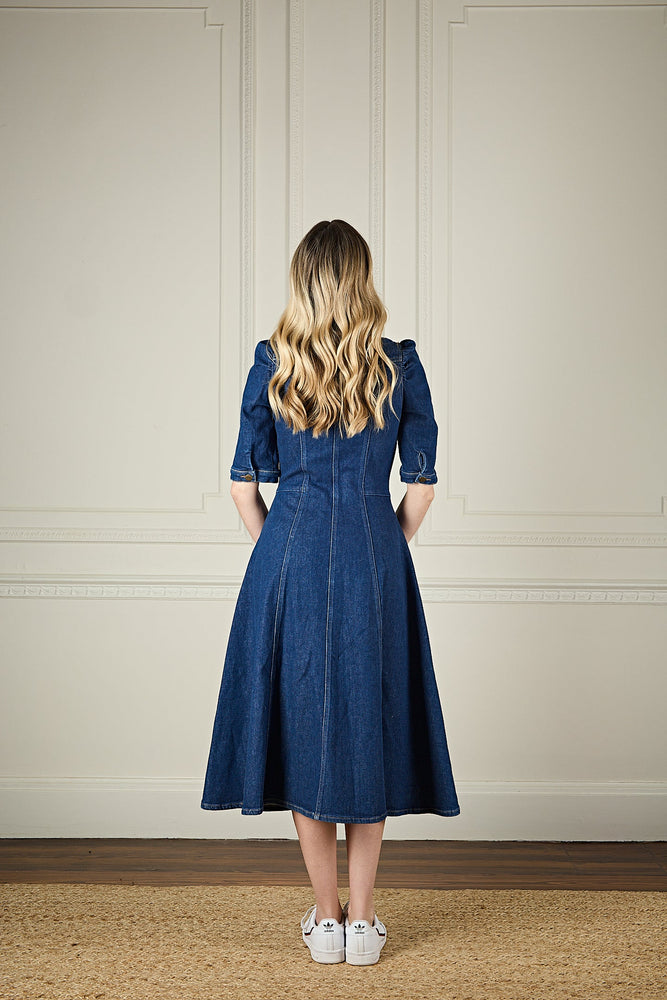 Elena The Princess Cut Button Through Dress in Smarter Than You