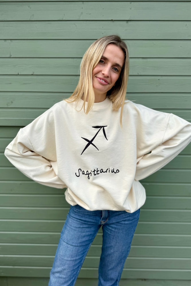 Astrology Sweatshirt in Creme Brulee Sagittarius
