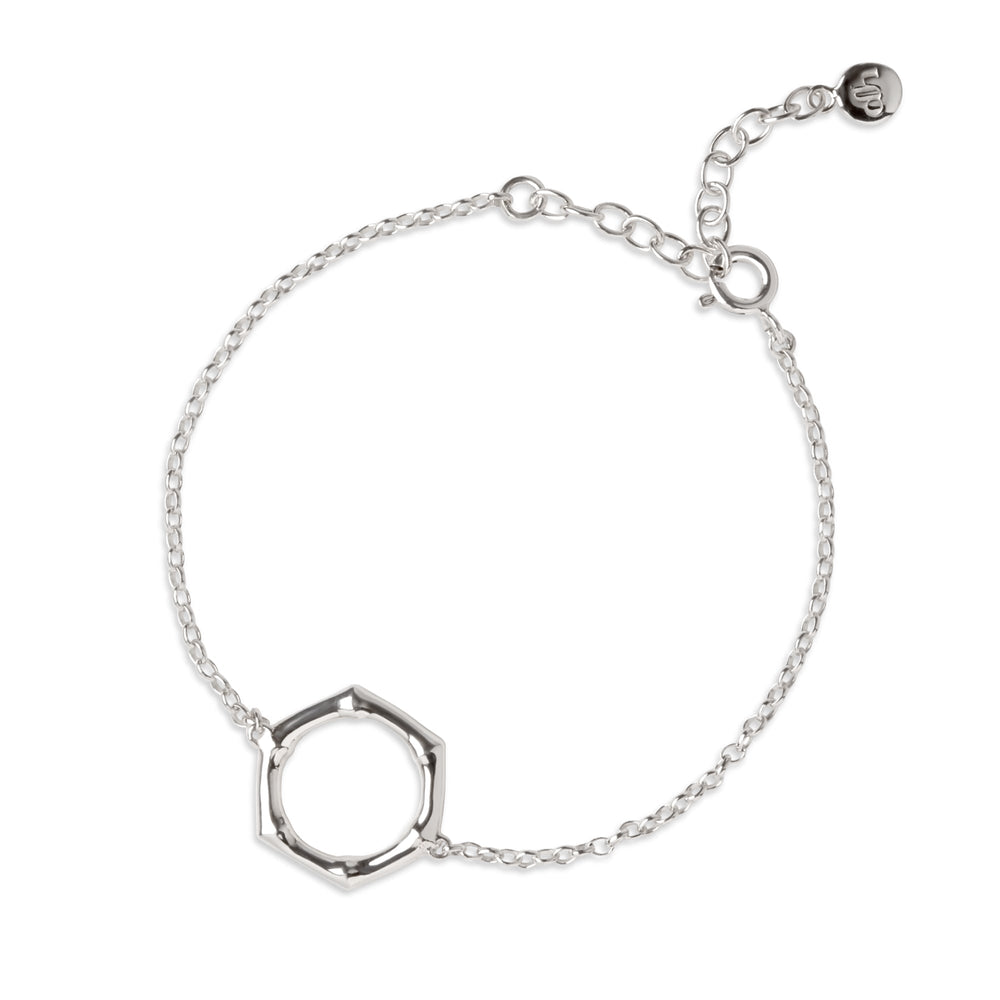 Silver Bamboo Round Bracelet