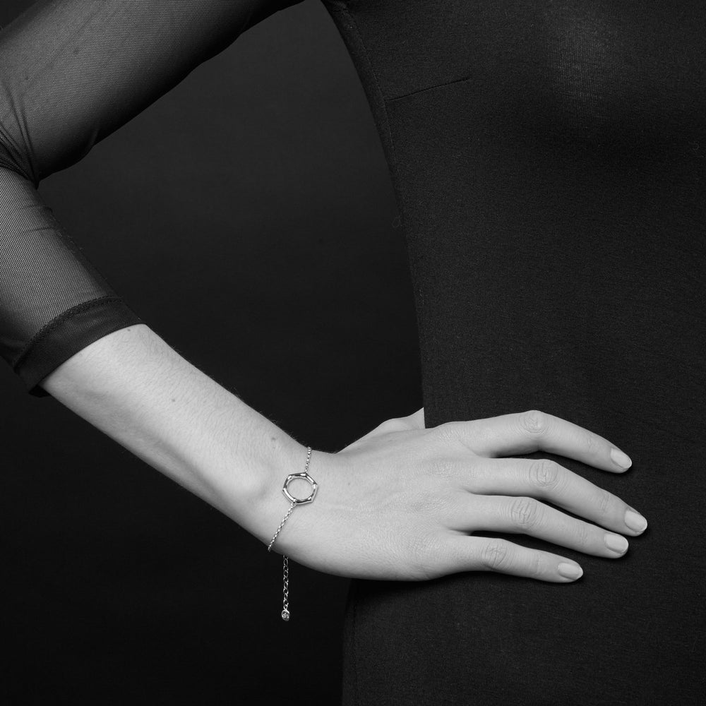 Silver Bamboo Round Bracelet