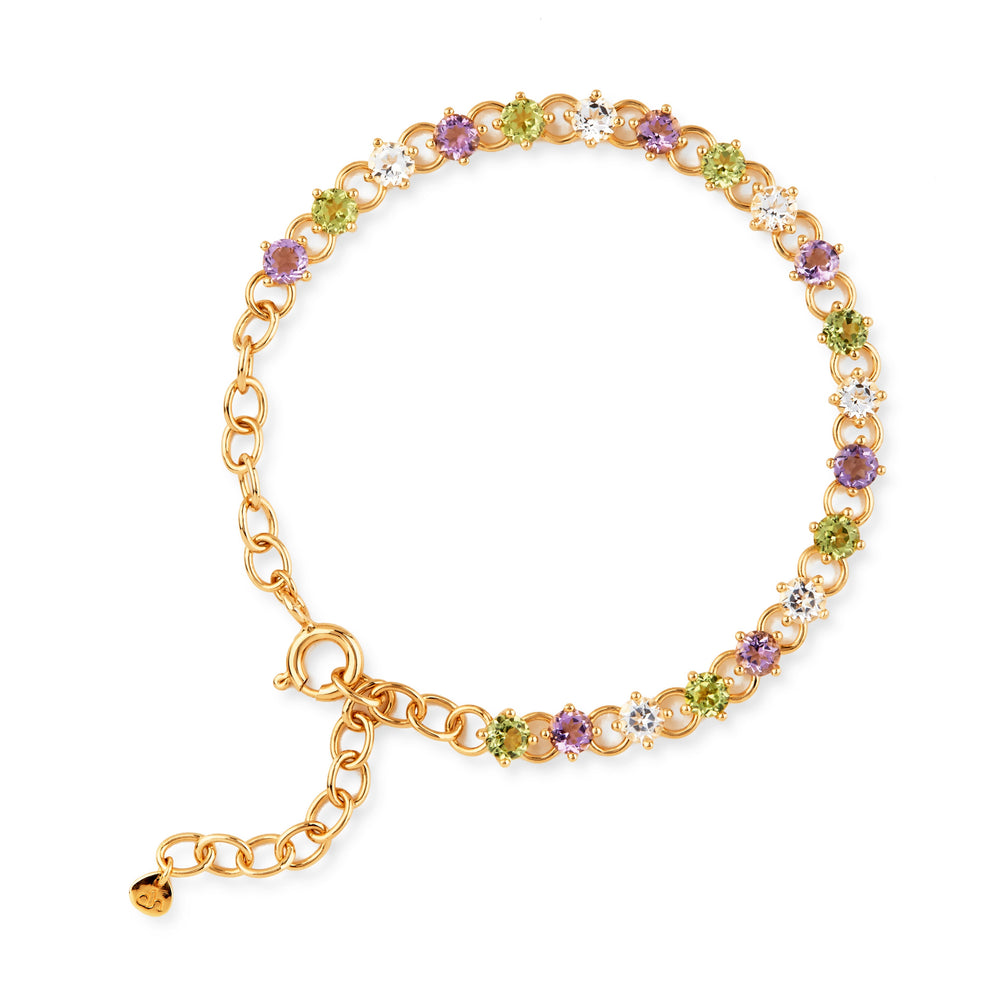 Gold Vermeille Suffragette Tennis Bracelet