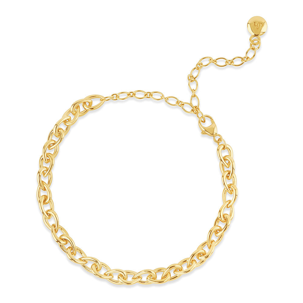 Gold Vermeil Raindrop Handmade Link Bracelet