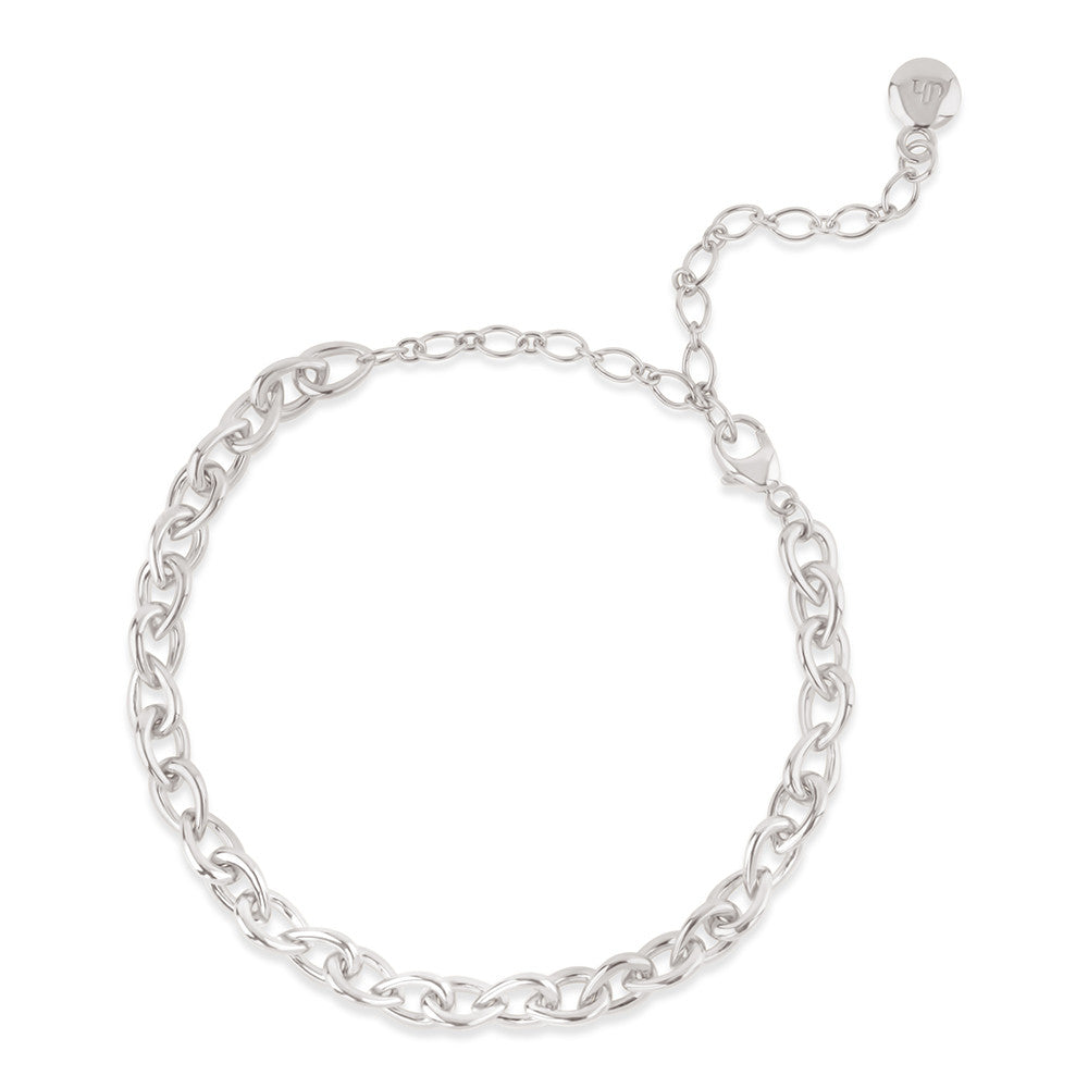 Silver Raindrop Handmade Link Bracelet