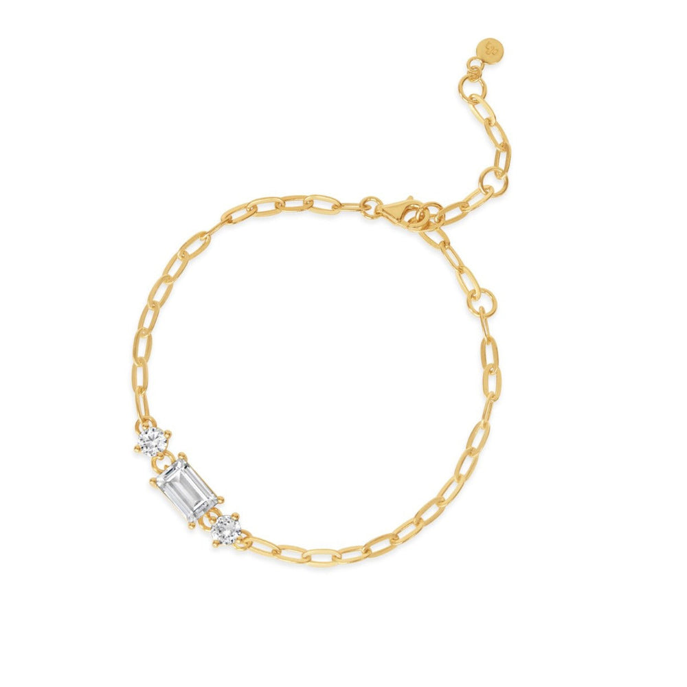 Gold Vermeil White Sapphire Gem-Set Bracelet