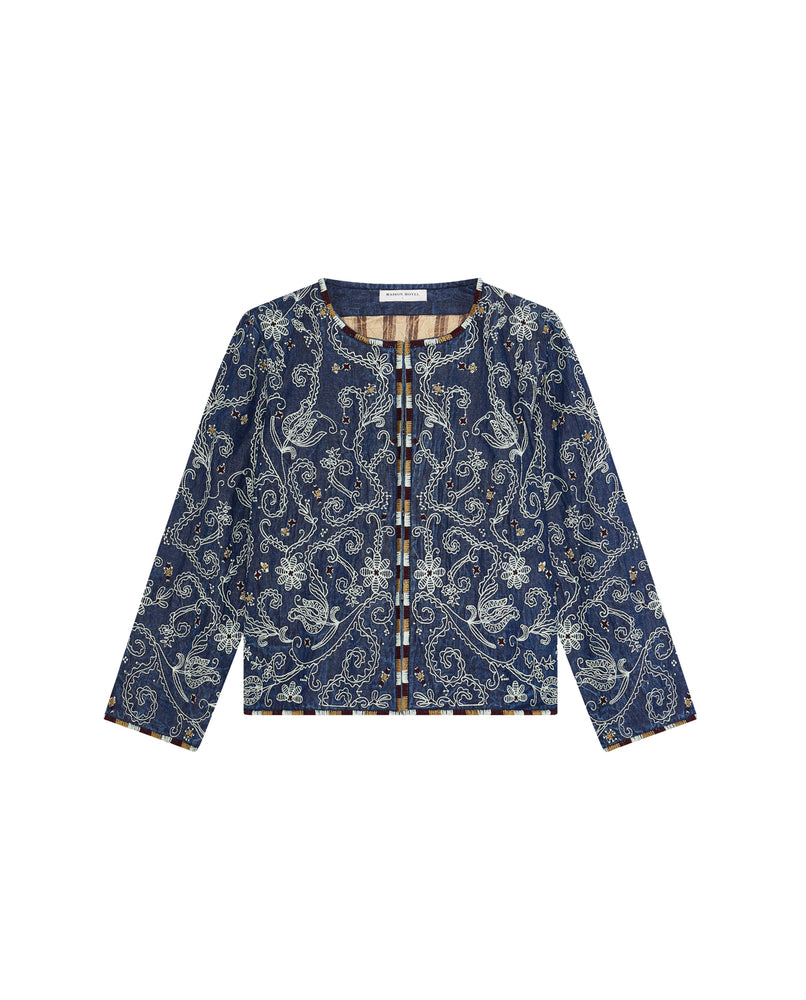 Amara Jacket In Indigo Blue