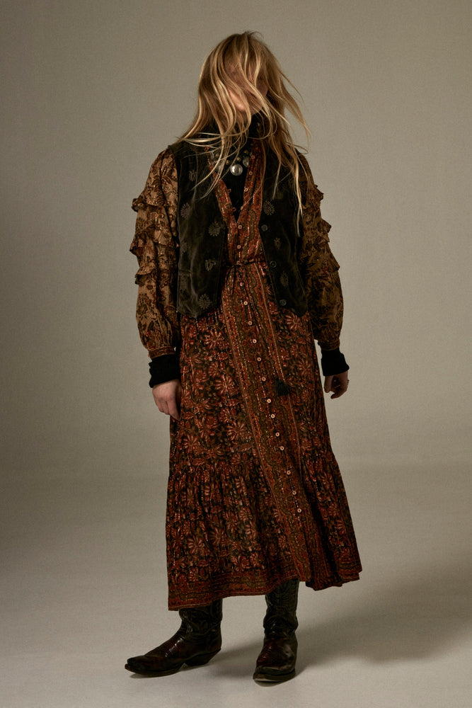 Claudine Dress In Autumn Leaves