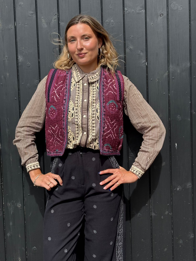 Natalie Vest In Wine Amethyst