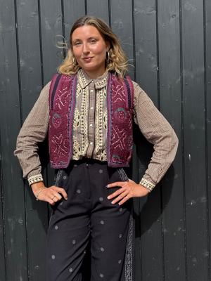 Natalie Vest In Wine Amethyst