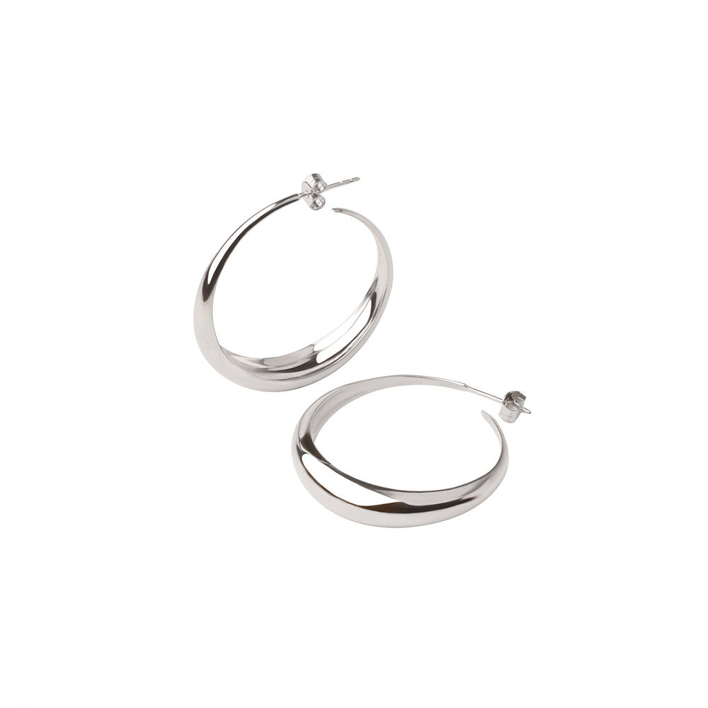 Silver Signature Scoop Hoops