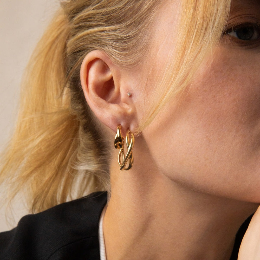 Gold Vermeil Twist Open Hoops