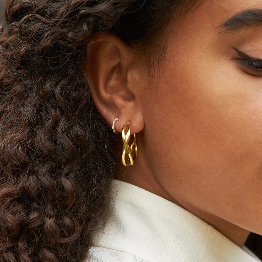 Gold Vermeil Twist Open Hoops