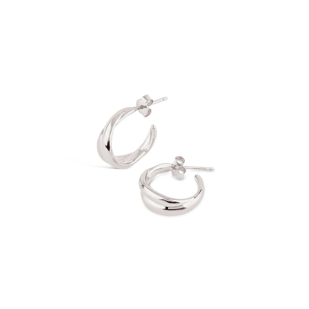Silver Twist Small Hoops