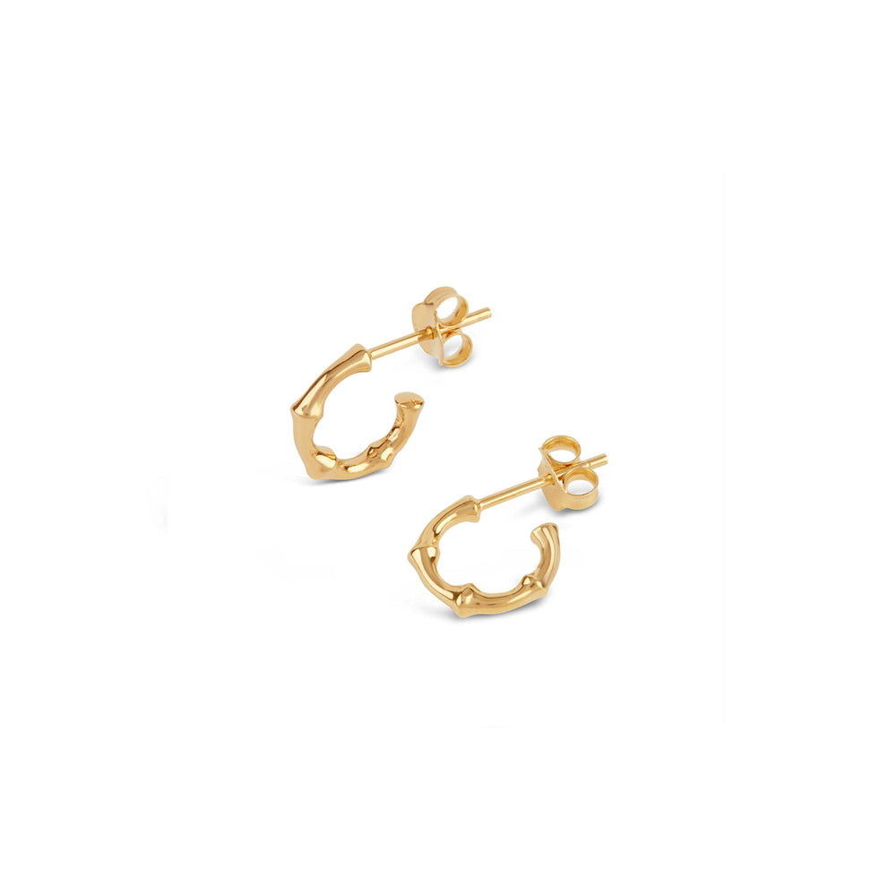 Gold Vermeil Mini Bamboo Hoops