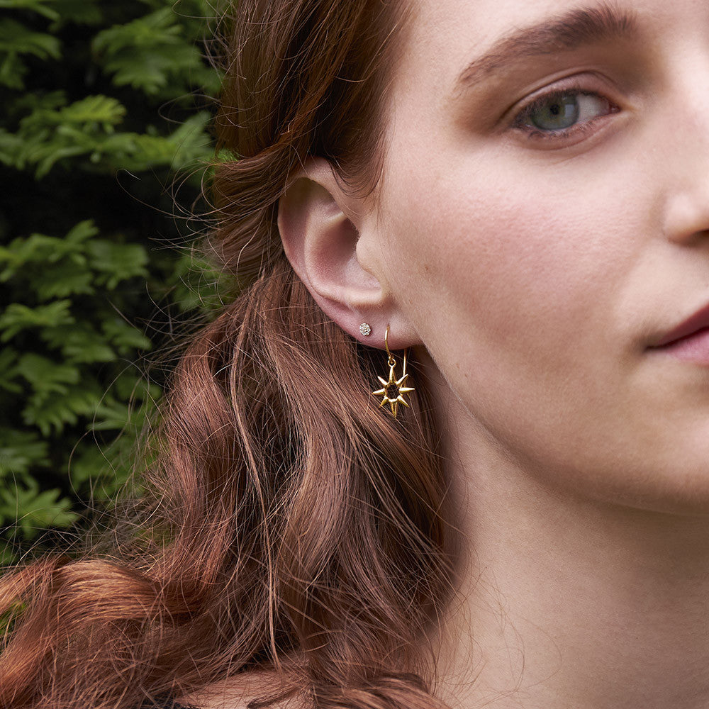 Gold Vermeil Sunbeam Emma Mini Drop Earrings