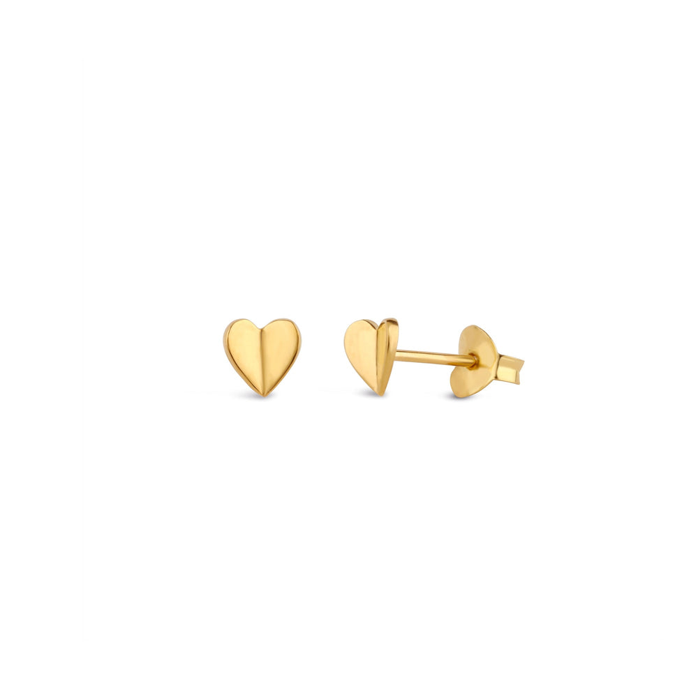 Gold Vermeil Bijou Folded Heart Studs