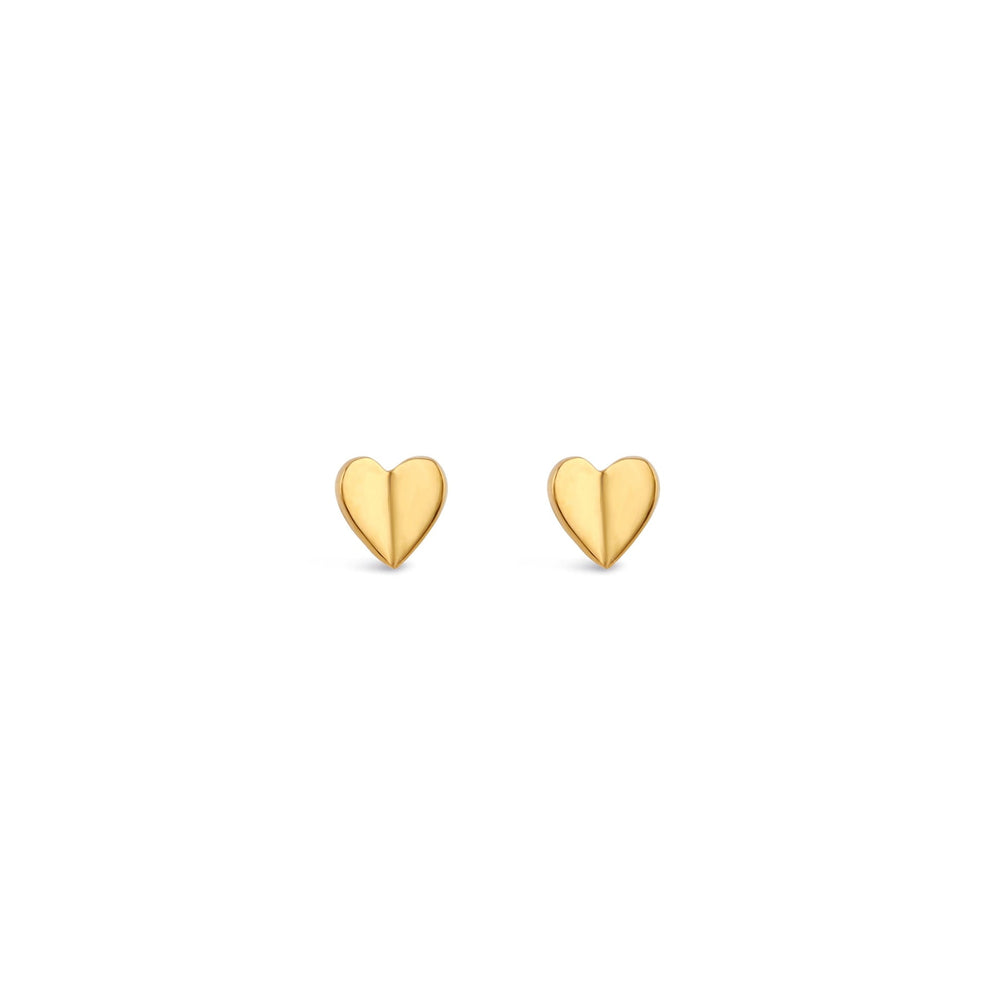 Gold Vermeil Bijou Folded Heart Studs