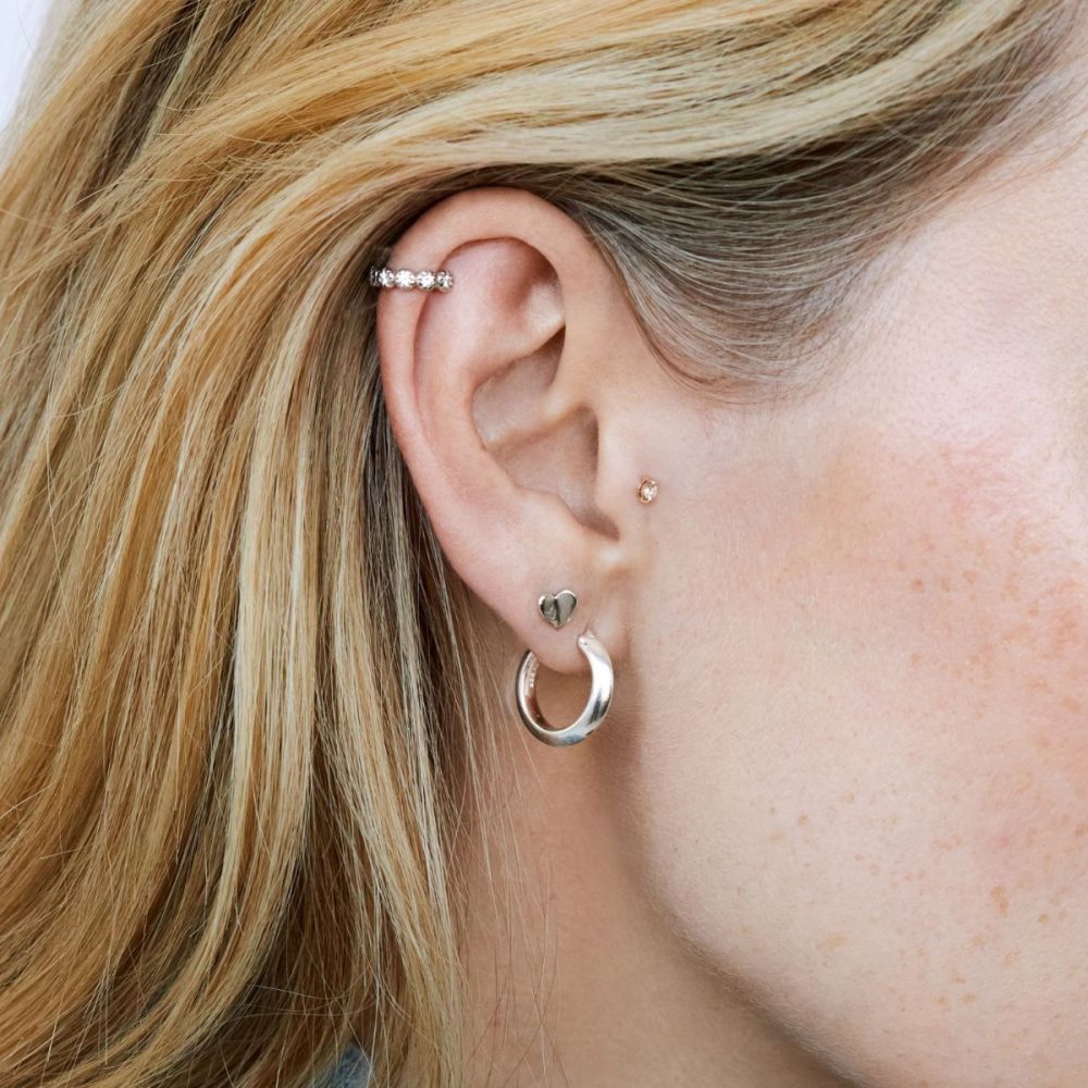 Silver Signature Chunky Hoops