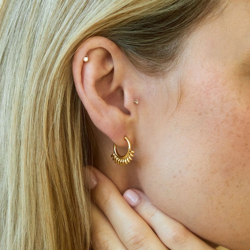 Gold Vermeil Sunbeam Small Click Hoops