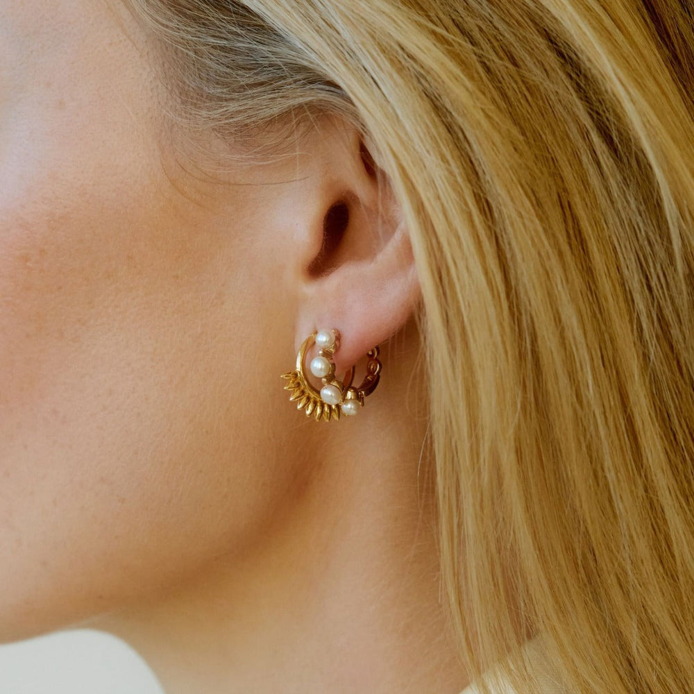 Gold Vermeil Sunbeam Small Click Hoops