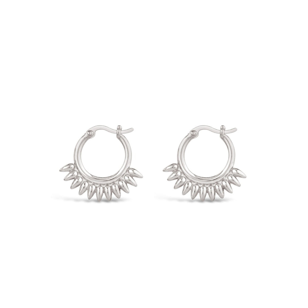 Silver Sunbeam Small Click Hoops