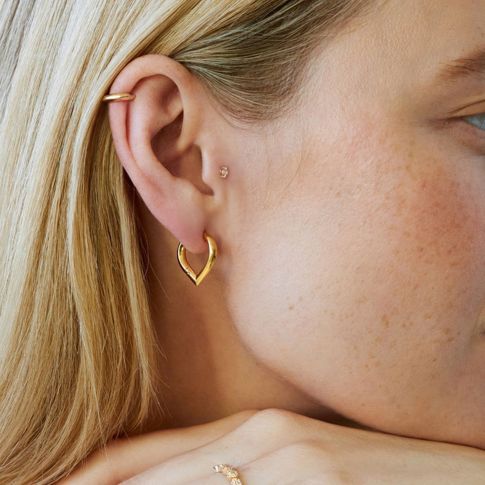 Gold Vermeil Sunbeam Small Point Hoops