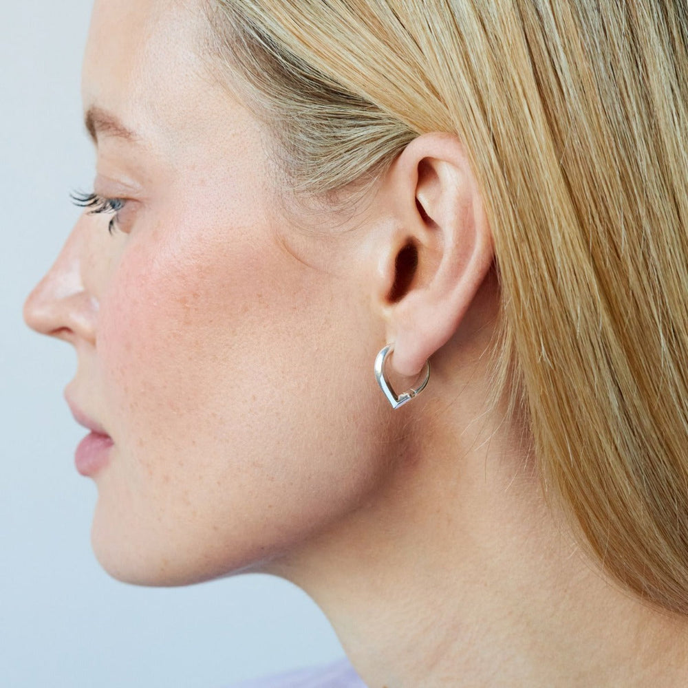 Silver Sunbeam Small Point Hoops