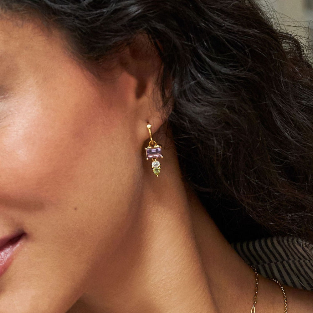 Gold Vermeil Suffragette Drop Earrings