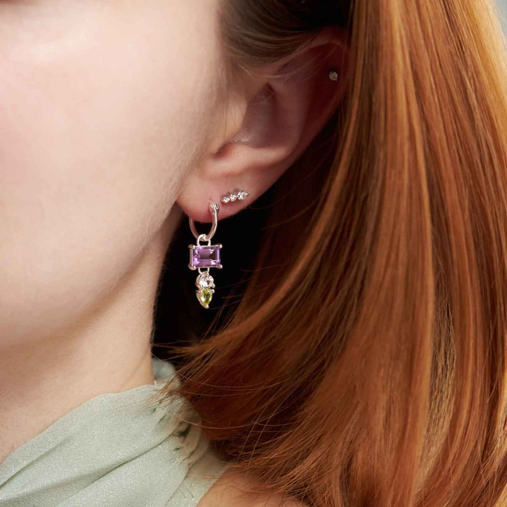 Silver Suffragette Drop Earrings