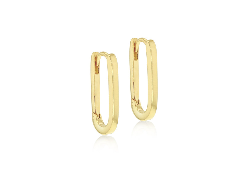 Gold Vermeil Rectangular Hoop Earrings