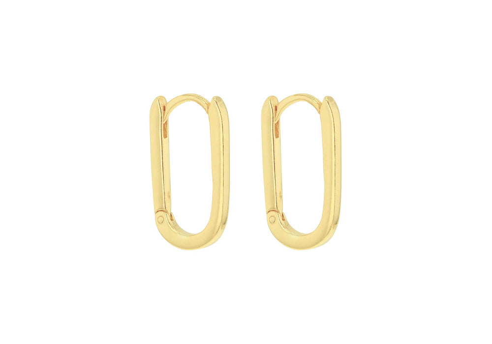 Gold Vermeil Rectangular Hoop Earrings