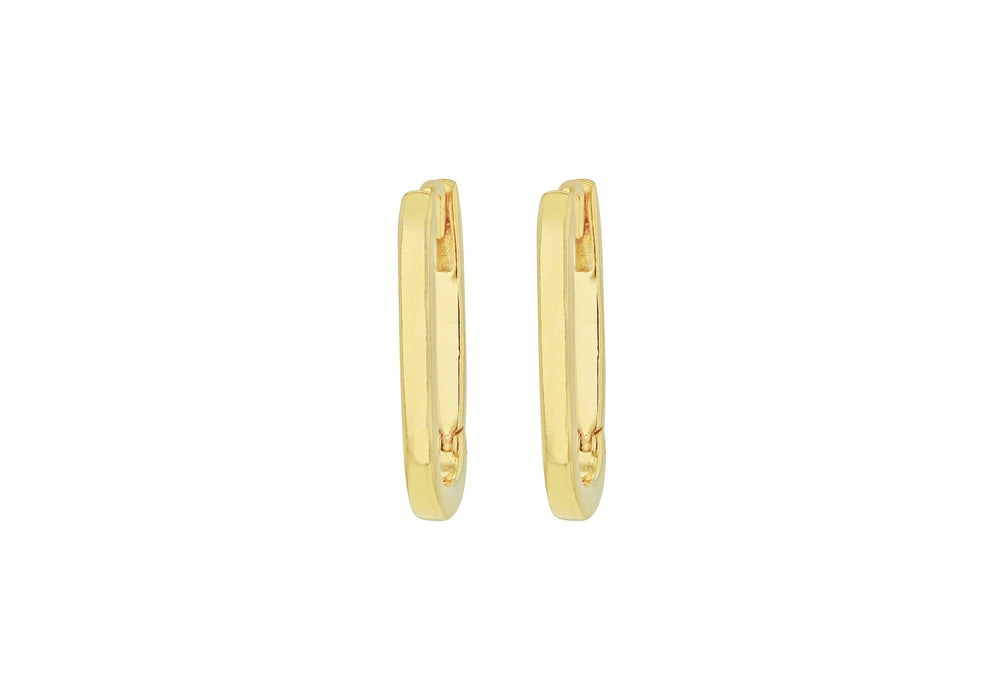 Gold Vermeil Rectangular Hoop Earrings
