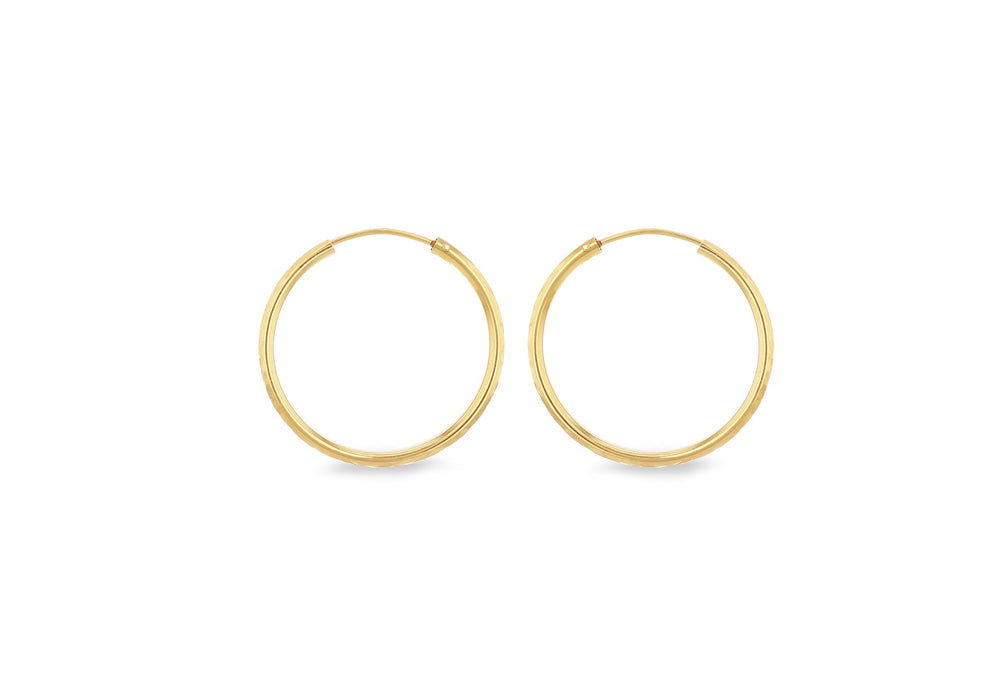 Gold Vermeil Diamond-Cut Sleeper Hoop Earrings
