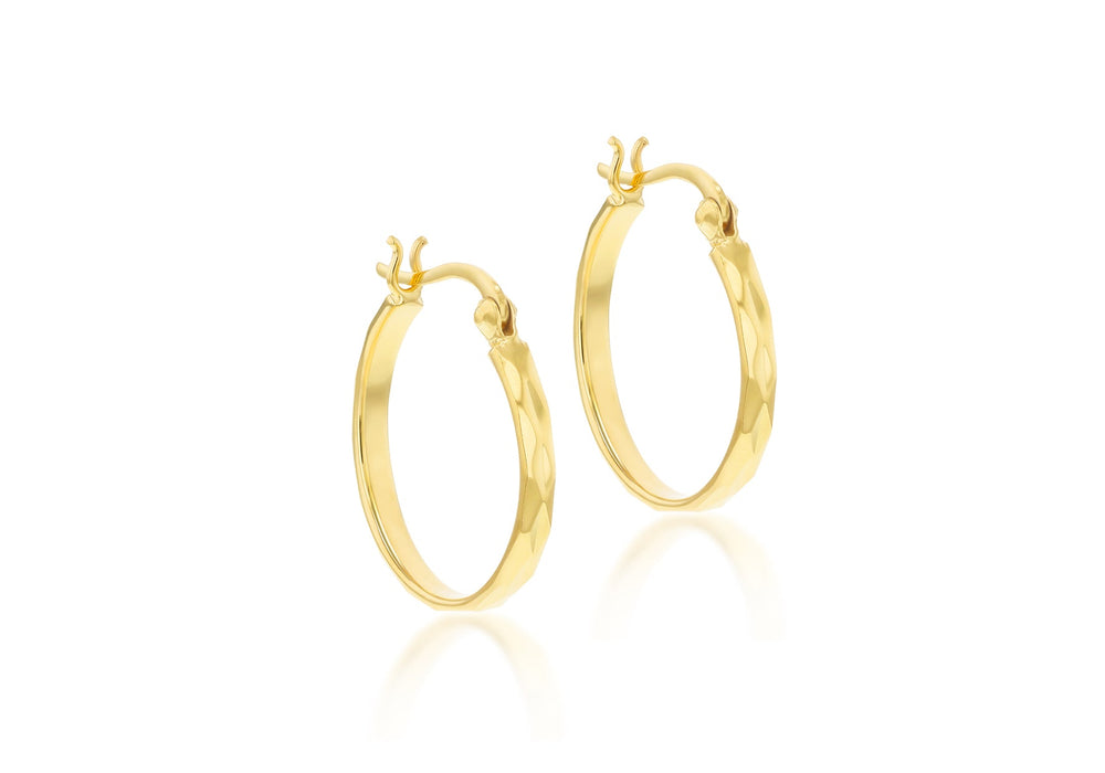 Gold Vermeil Diamond-Cut Creole Hoop Earrings