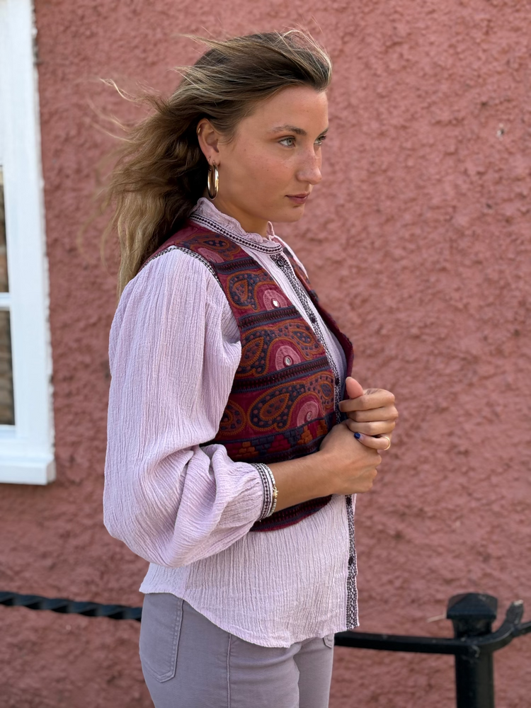 Elodie Vest In Burgundy