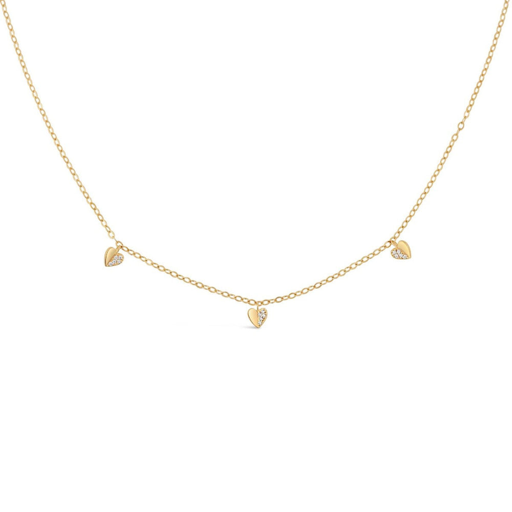 9ct Folded Heart Lab-Created Diamonds Necklace