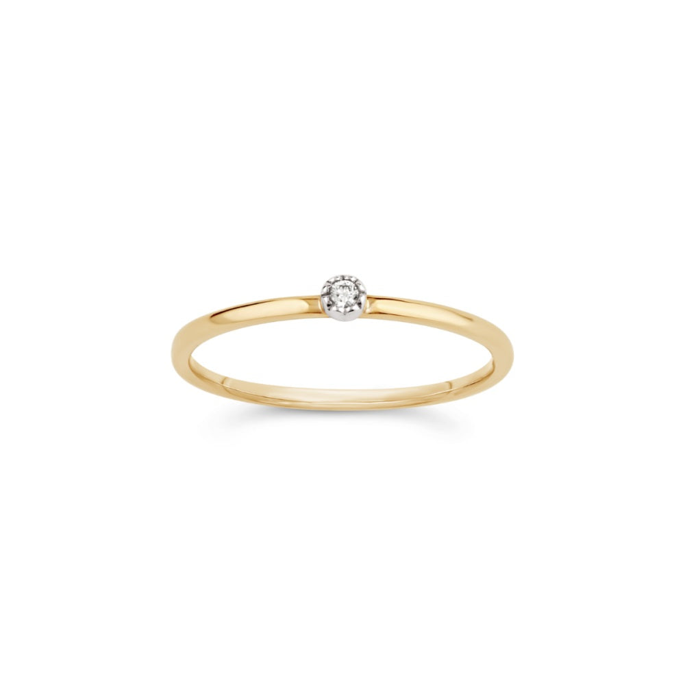 9ct Yellow Gold Forget-Me-Not Stacking Ring