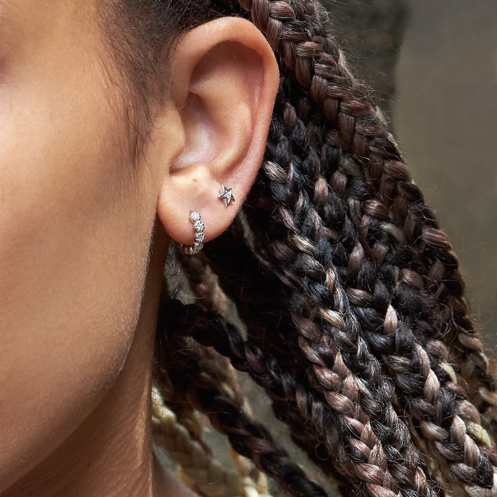 9ct Recycled Gold Bijou Mini Star Stud - white or yellow gold