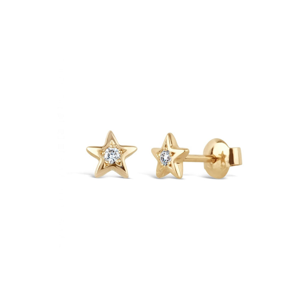 9ct Recycled Gold Bijou Mini Star Stud - white or yellow gold