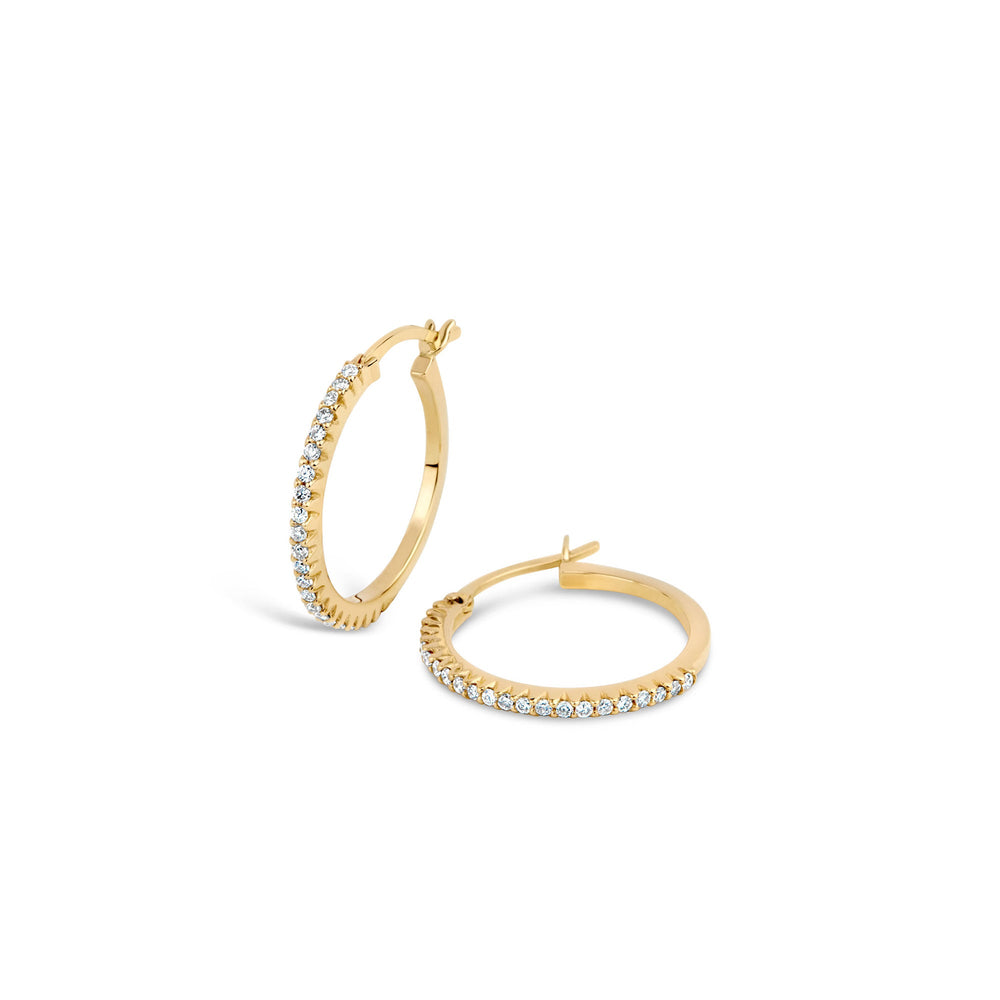 14ct Bijou Diamond Hoops