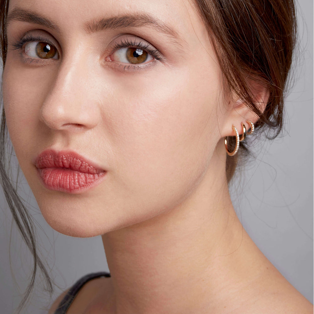 14ct Bijou Diamond Hoops