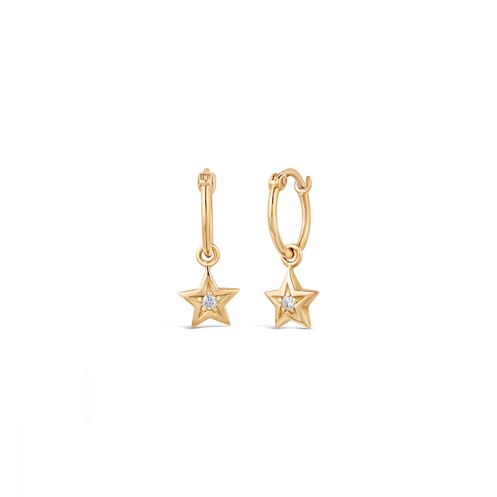 9ct Recycled Gold Bijou Star Hoops