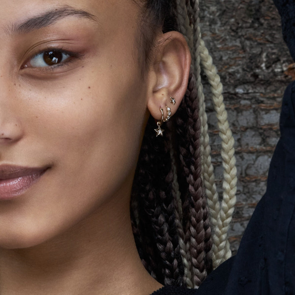 9ct Recycled Gold Bijou Star Hoops