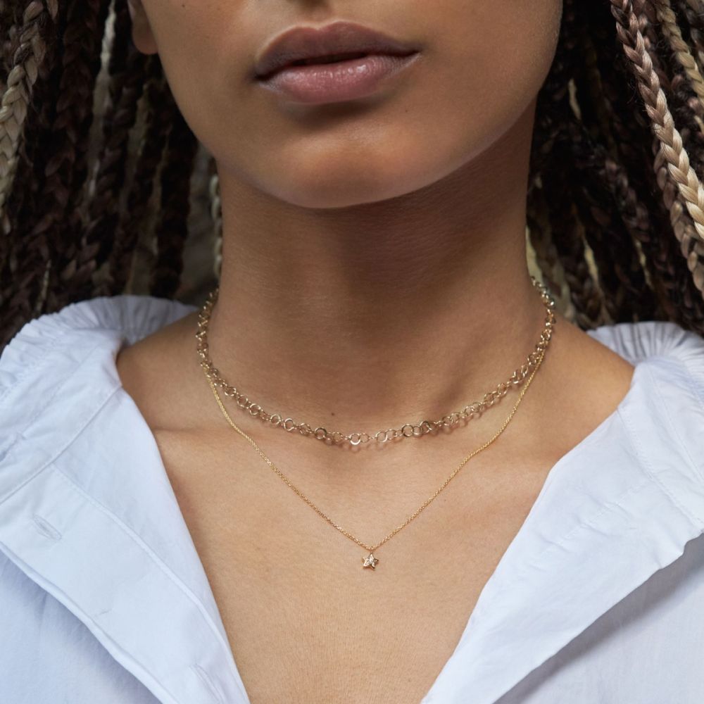 9ct Recycled Gold Bijou Star Pendant - white or yellow gold