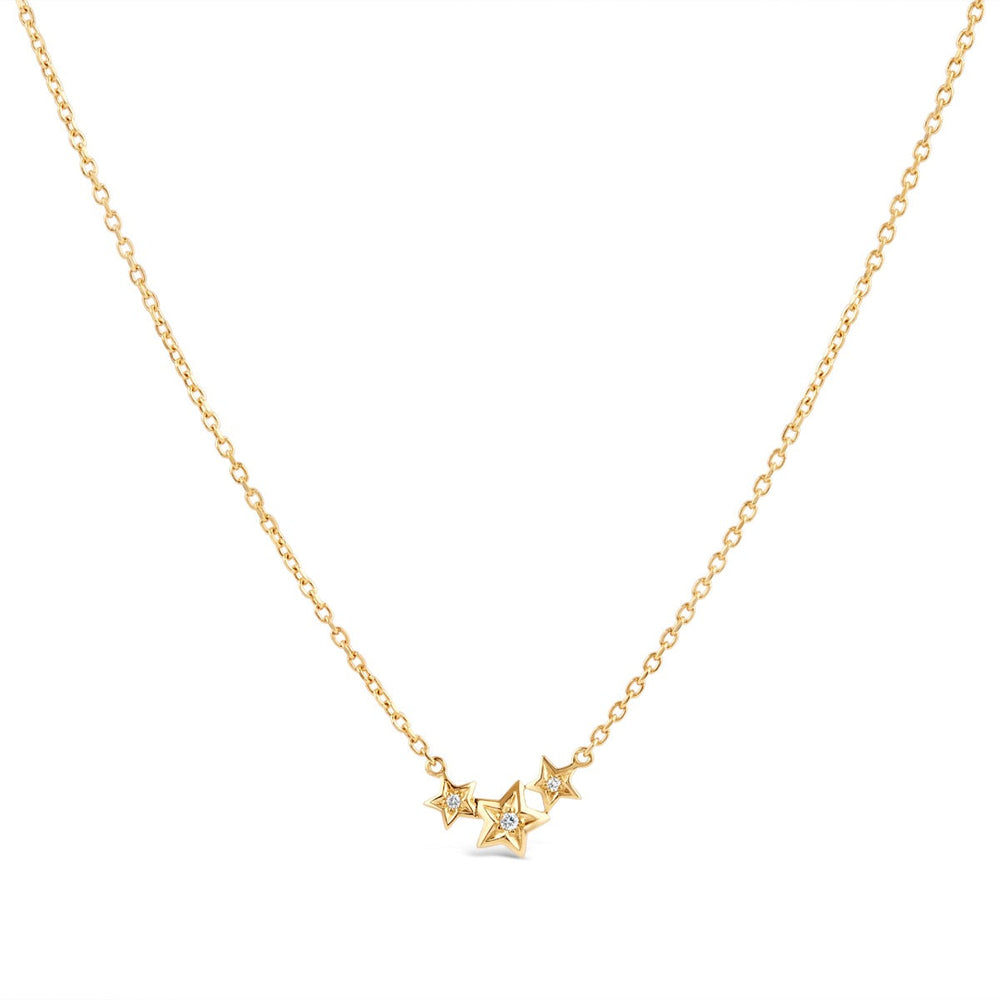 14ct Bijou Diamond Triple Star Pendant