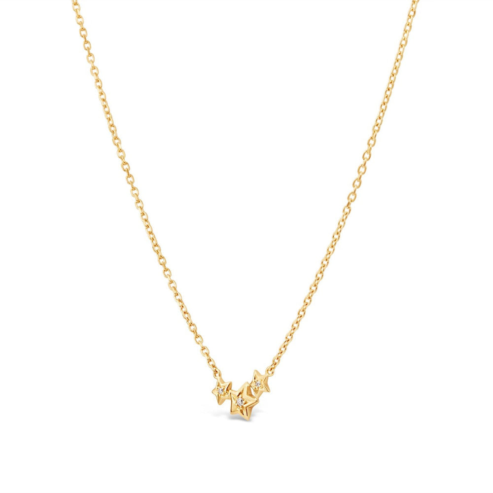 14ct Bijou Diamond Triple Star Pendant