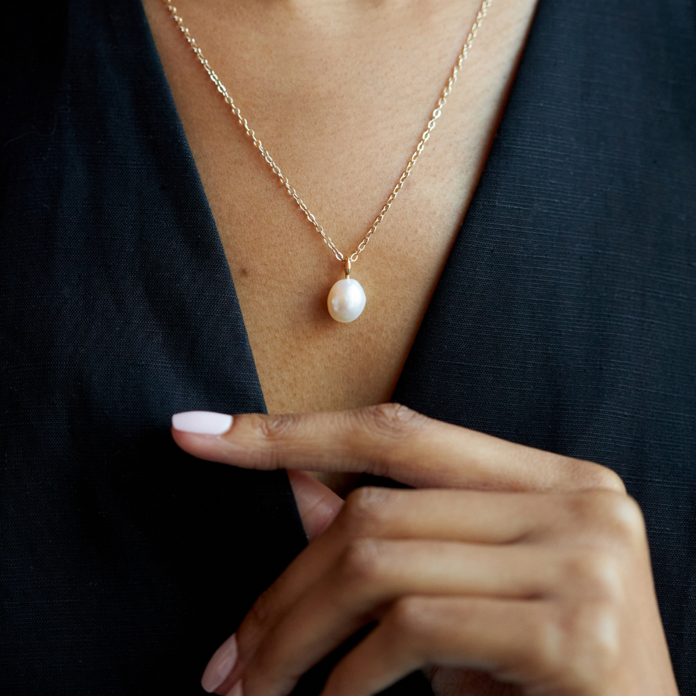 9ct Recycled Gold Pearl Pendant