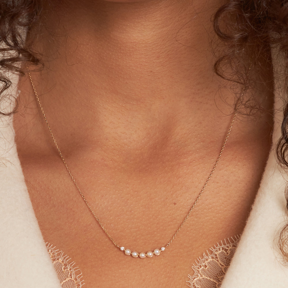 14ct Shuga Pearl Mini Bar Pendant