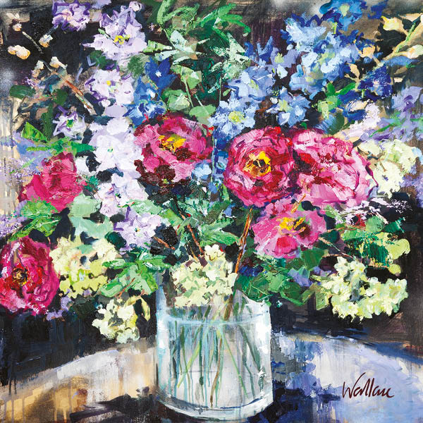 Peonies and Delphiniums: Pack of 6 greeting cards