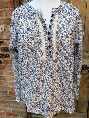 Maia Top in Blue Floral